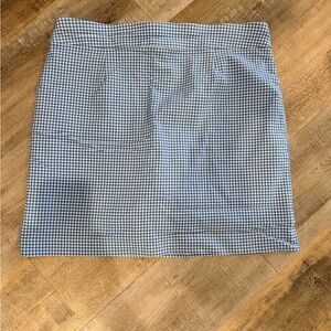 Blue Gingham Mini Skirt - Clean Waistband Style